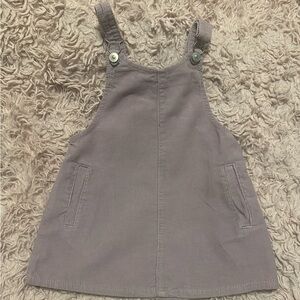 Kids Corduroy Overall Dress - Gray